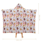 Painted Flowers Kids Hooded Blanket 100cm x 130cm