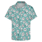 Comic Book Speech Bubbles Women's Short-Sleeve Button Up Shirt Women's Short-Sleeve Button Up Shirt comic Printed Offshore