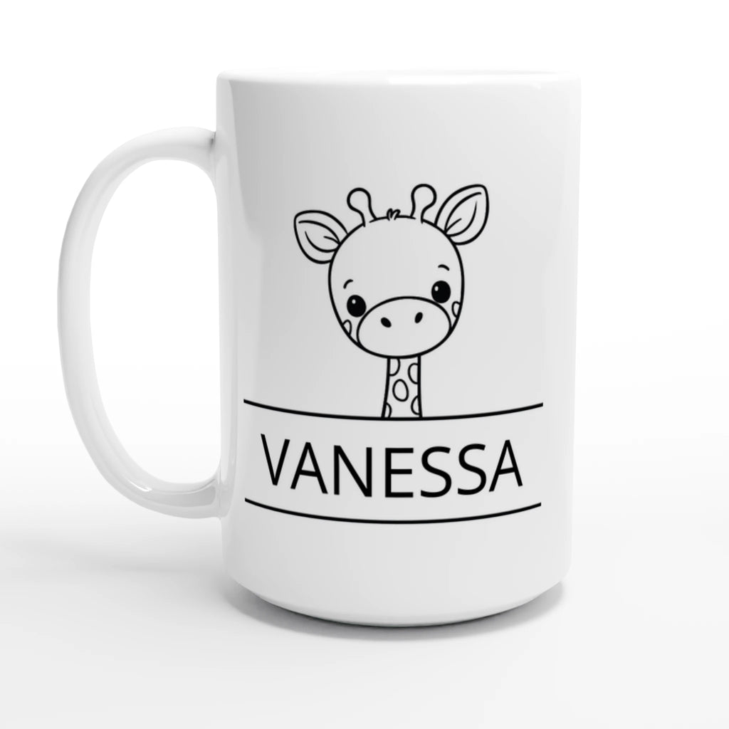 Personalise - Giraffe Name - White 15oz Ceramic Mug Default Title Personalised 15oz Mug animal customise Globally Fulfilled Name personalise