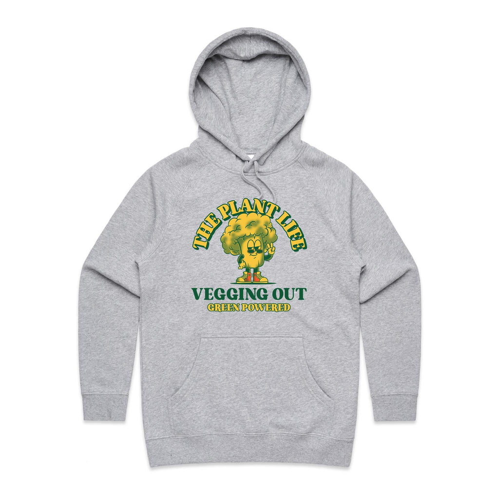 The Plant Life, Vegetarian - Womens Hoodie Grey Marle Womens Hoodie Food Printed In Australia