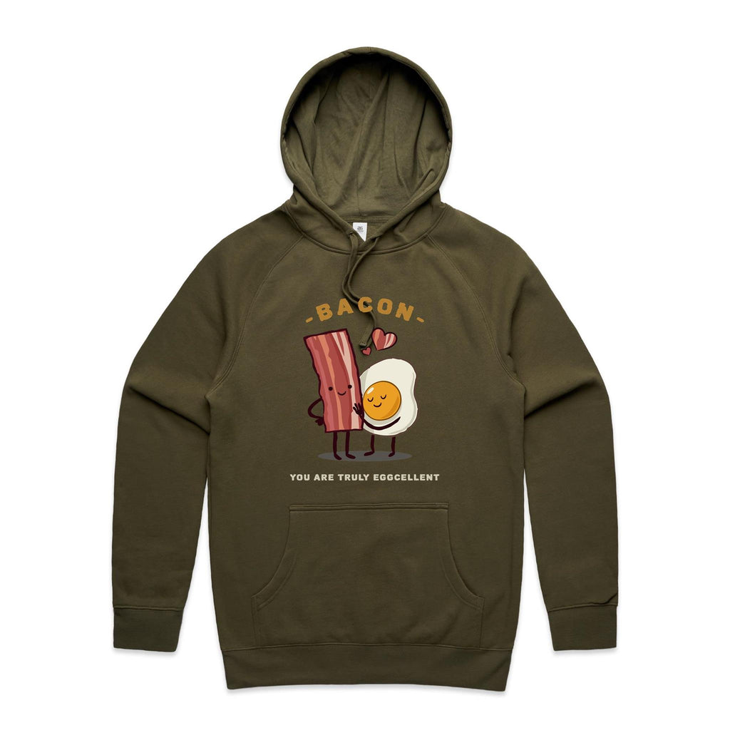 Bacon, You Are Truly Egg-cellent - Mens Hoodie Army Mens Hoodie Food Printed In Australia