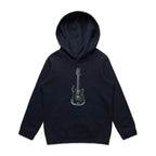 Guitar - Kids Hoodie Navy Kids Hoodie Printed In Australia