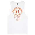 Forever Anxious Mens Men's AS Colour Drop Arm Tank Top White Drop Arm Tank Top Printed In Australia