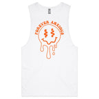 Forever Anxious Mens Men's AS Colour Drop Arm Tank Top White Drop Arm Tank Top Printed In Australia