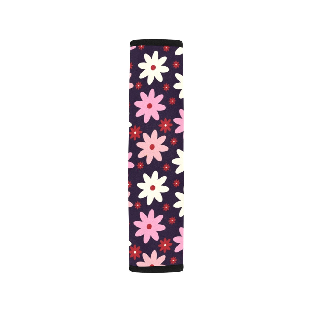Pink Daisy Car Seat Belt Cover 7''x10'' (Pack of 2) Car Seat Belt Cover 7x10 (Pack of 2) Plants Printed Offshore