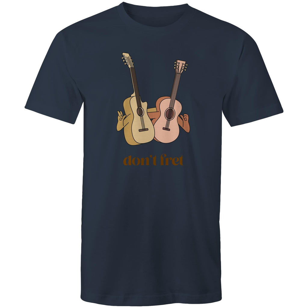 Don't Fret, Guitars - Mens T-Shirt Navy Mens T-shirt Music Printed In Australia