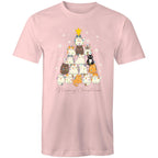 Cats Merry Christmas - Mens T-Shirt Pink