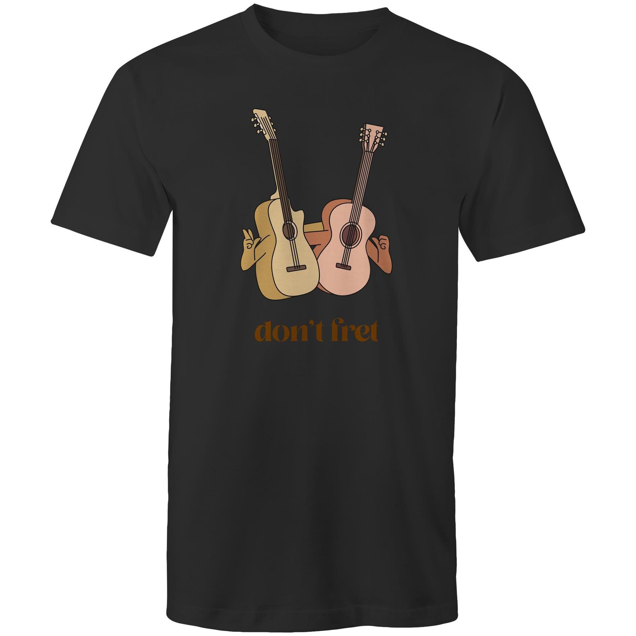 Don't Fret, Guitars - Mens T-Shirt Black Mens T-shirt Music Printed In Australia