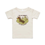 Dachshund, I've Got Friends In Low Places AS Colour Baby T-shirt Natural Baby T-shirt animal Printed In Australia