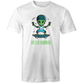 Hello Humans, Alien - Mens T-Shirt White Mens T-shirt Printed In Australia Sci Fi