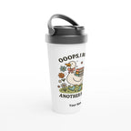 Personalised - Oops, I Bought Another Book - White 15oz Stainless Steel Travel Mug Personalised Travel Mug customise Globally Fulfilled personalise Reading