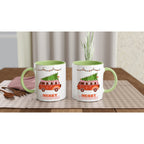 Christmas Tree On Peace Van - White 11oz Ceramic Mug with Colour Inside Christmas Colour Mug Christmas Globally Fulfilled