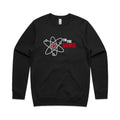 I'm The Bomb, Atom AS Colour Stencil Crew Sweatshirt Unisex Black Sweatshirt Printed In Australia Science