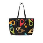 Where Am I - Leather Tote Bag-Large