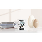 Coffee, Because Murder Is Wrong - White 11oz Ceramic Mug White 11oz Mug Coffee Globally Fulfilled Retro
