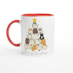 Cats Merry Christmas - 11oz Ceramic Mug Ceramic Red Christmas Colour Mug Christmas Globally Fulfilled