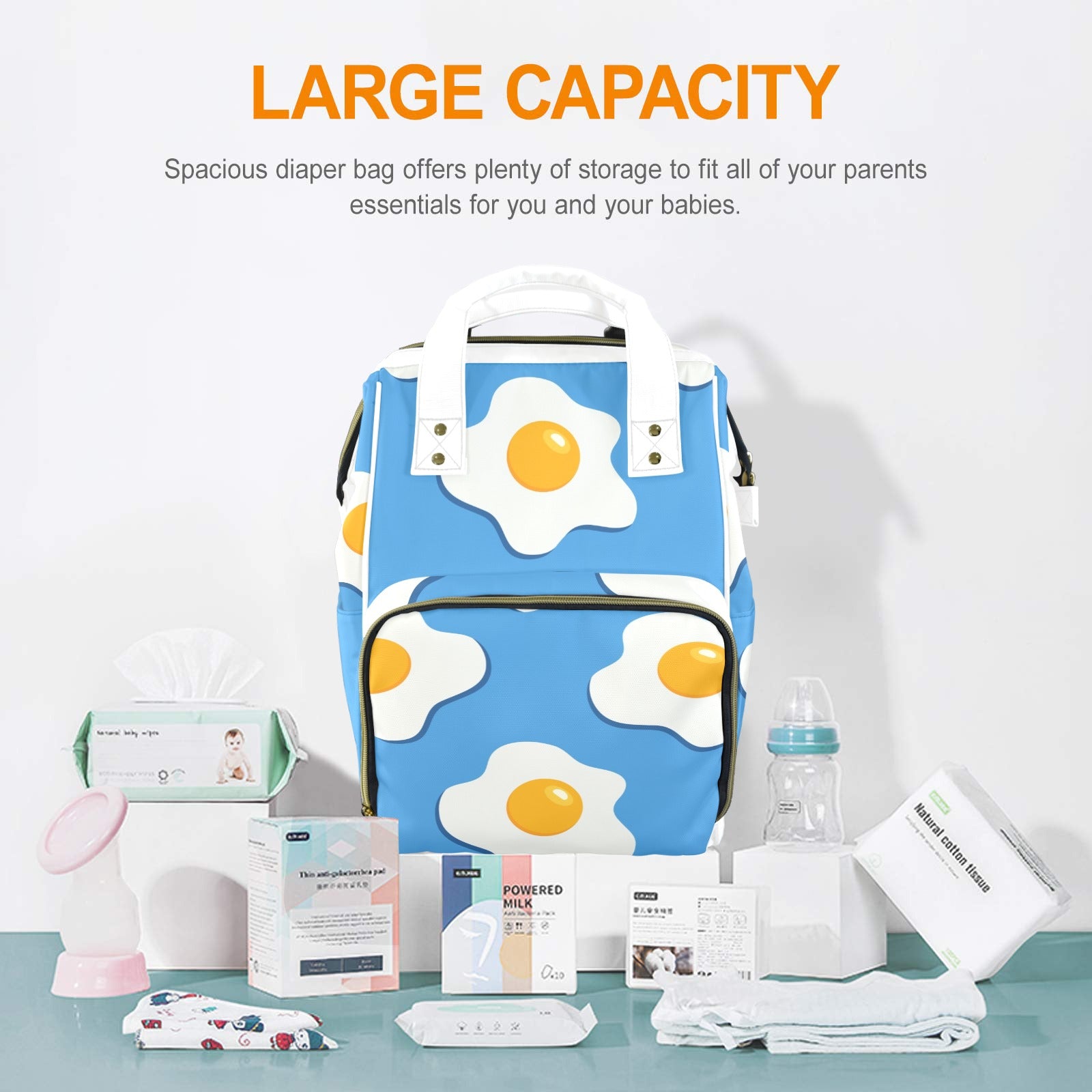 Fried Eggs - Multi-Function Backpack, Nappy / Diaper Bag