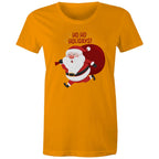Santa, Ho Ho Holidays - Womens T-shirt Orange Womens Christmas T-shirt Christmas Printed In Australia