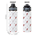 Red Lightning - Insulated Water Bottle with Dual-Use Lid (18oz) Insulated Water Bottle with Dual-Use Lid (18oz) comic Printed Offshore