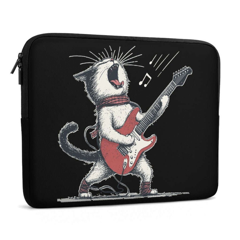 Cat Playing Guitar Laptop Sleeve (Multiple Sizes) Laptop Sleeve animal Music Printed Offshore