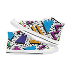 80's Abstract - Men's High Top Canvas Shoes Men's Classic High Top Canvas Shoes Printed Offshore Retro