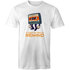 Cassette Tape, It Might Be Time To Rewind - Mens T-Shirt White Mens T-shirt Music Printed In Australia Retro