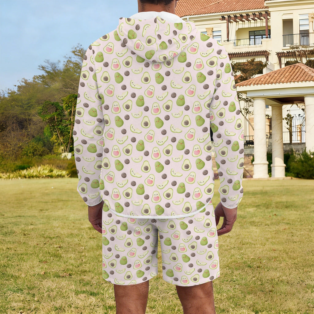 Avocado Love Men's Lightweight Sun Hoodie & Shorts Set Men's Lightweight Sun Hoodie & Shorts Food Printed Offshore