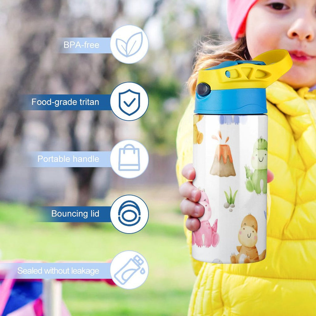 Hatching Dinosaurs - Little Kids Water Bottle Little Kids Water Bottle animal Printed Offshore