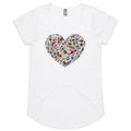 Heart Music - Womens Scoop Neck T-Shirt White Womens Scoop Neck T-shirt Love Music Printed In Australia