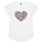 Heart Music - Womens Scoop Neck T-Shirt White Womens Scoop Neck T-shirt Love Music Printed In Australia