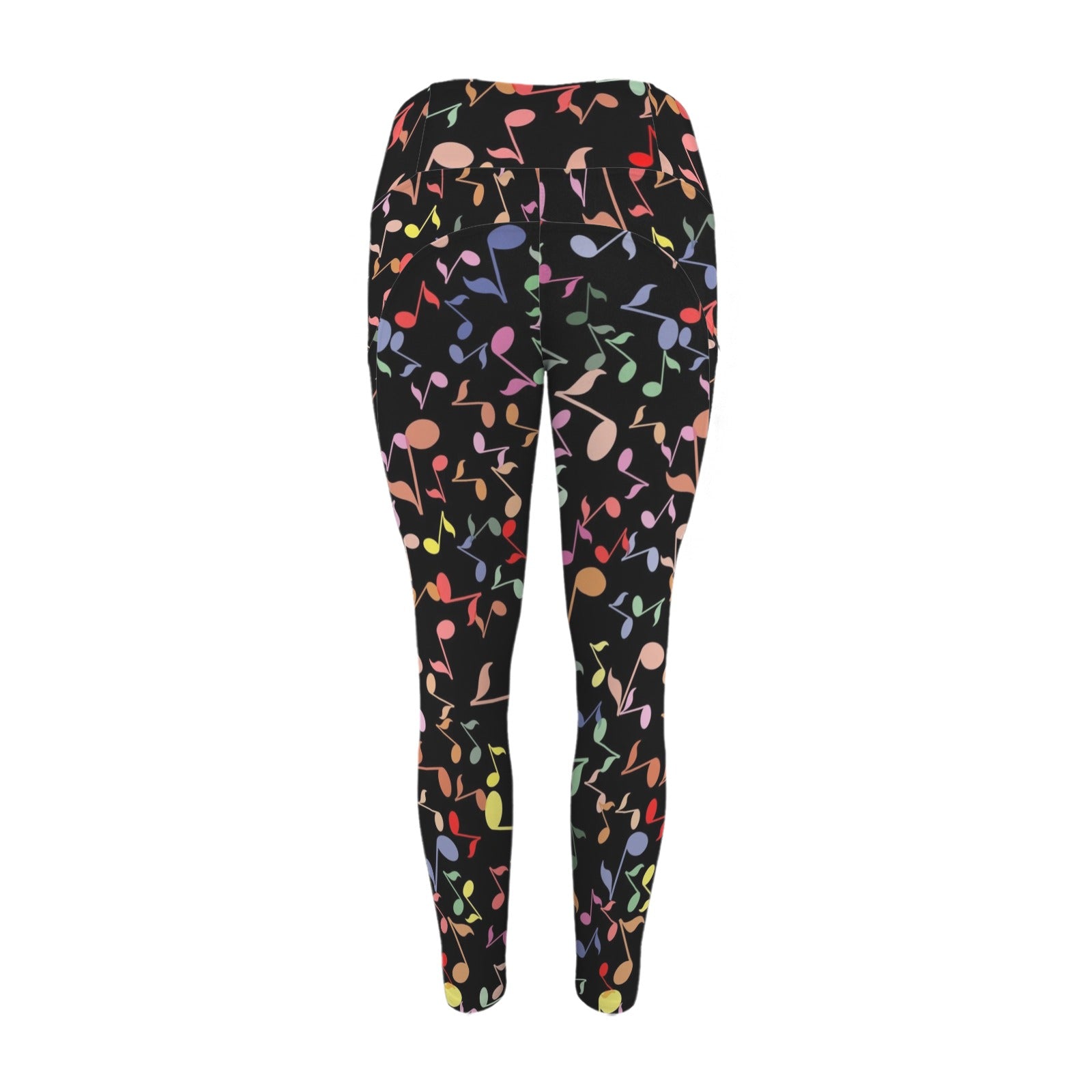 Quavers, Music Notes - Women's High Waist Pockets Yoga Leggings