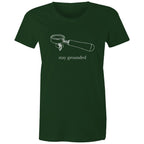 Stay Grounded, Coffee Portafilter - Womens T-shirt Forest Green Womens T-shirt Coffee Printed In Australia