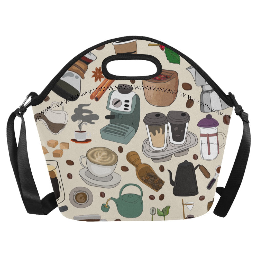 All The Coffee - Neoprene Lunch Bag Neoprene Lunch Bag Printed Offshore