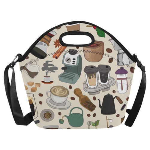 All The Coffee - Neoprene Lunch Bag Neoprene Lunch Bag Printed Offshore