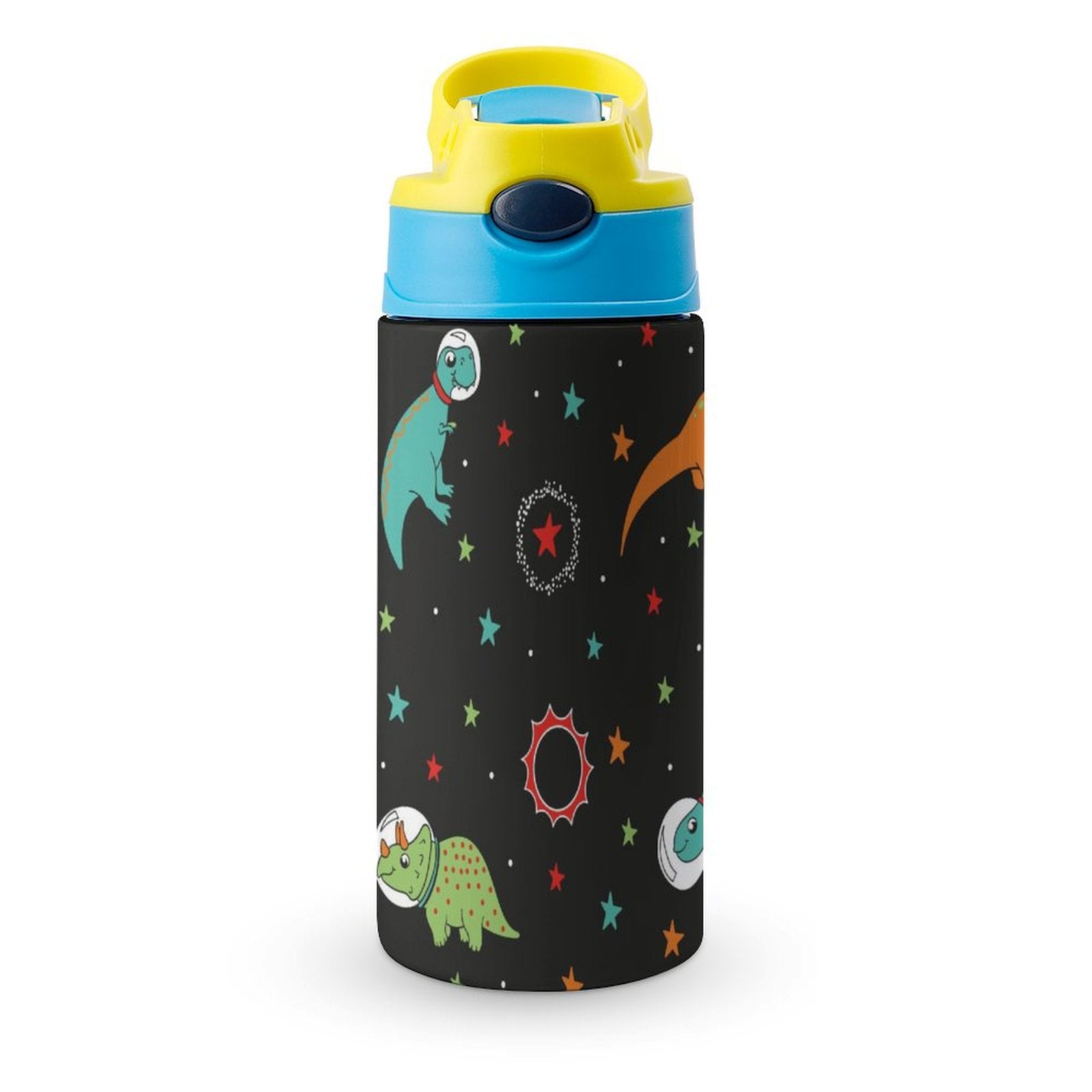 Astronaut Dinosaurs - Little Kids Water Bottle blue 350ml Little Kids Water Bottle animal Printed Offshore Space