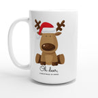 Oh Deer, Christmas Is Here - White 15oz Ceramic Mug Default Title Christmas 15oz Mug Christmas Globally Fulfilled
