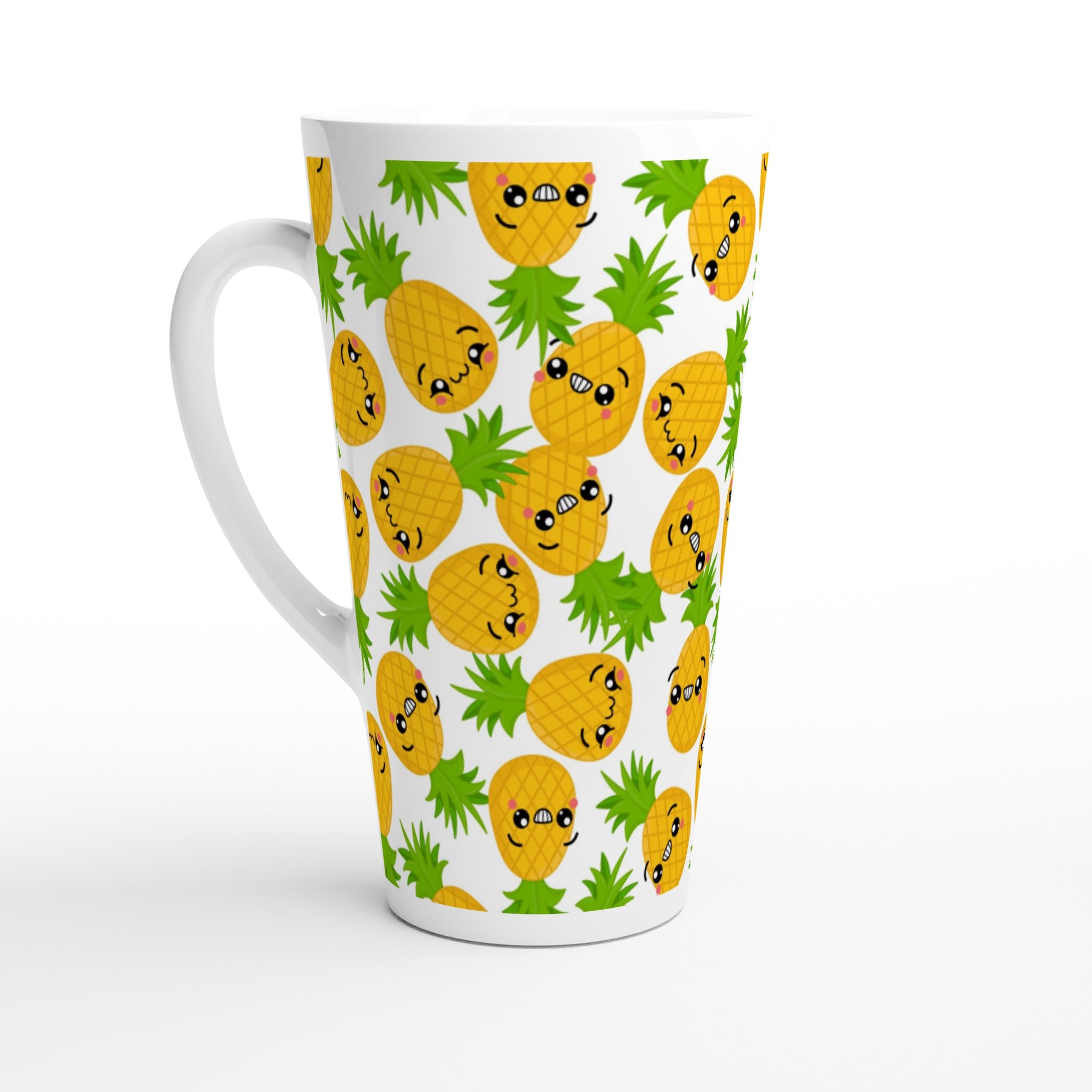 Cool Pineapples - White Latte 17oz Ceramic Mug Default Title Latte Mug food Globally Fulfilled