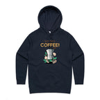 But First Coffee - Womens Hoodie Navy Womens Hoodie Coffee Printed In Australia