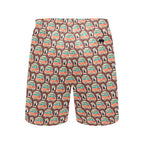 Coffee Van Men's Mid-Length Beach Shorts Men's Mid-Length Beach Shorts Coffee Printed Offshore