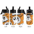 Halloween Ghost Boo 12oz Kids Water Bottle with Straw Lid