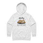 Sleepy Slothitude - Womens Hoodie White Marle Womens Hoodie animal Printed In Australia