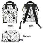 Black And White Dogs - Multi-Function Backpack, Nappy / Diaper Bag