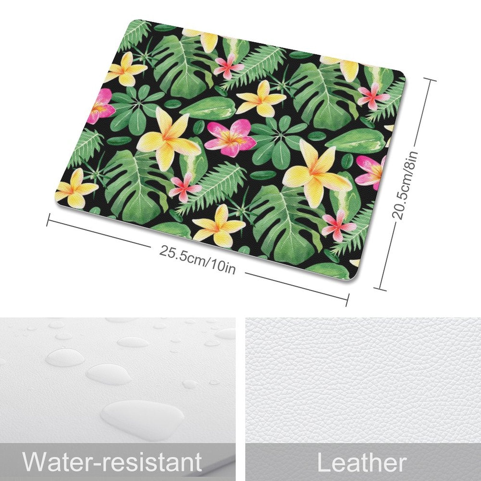 Frangipani Leather Mouse Pad Leather Mouse Pad Plants Printed Offshore