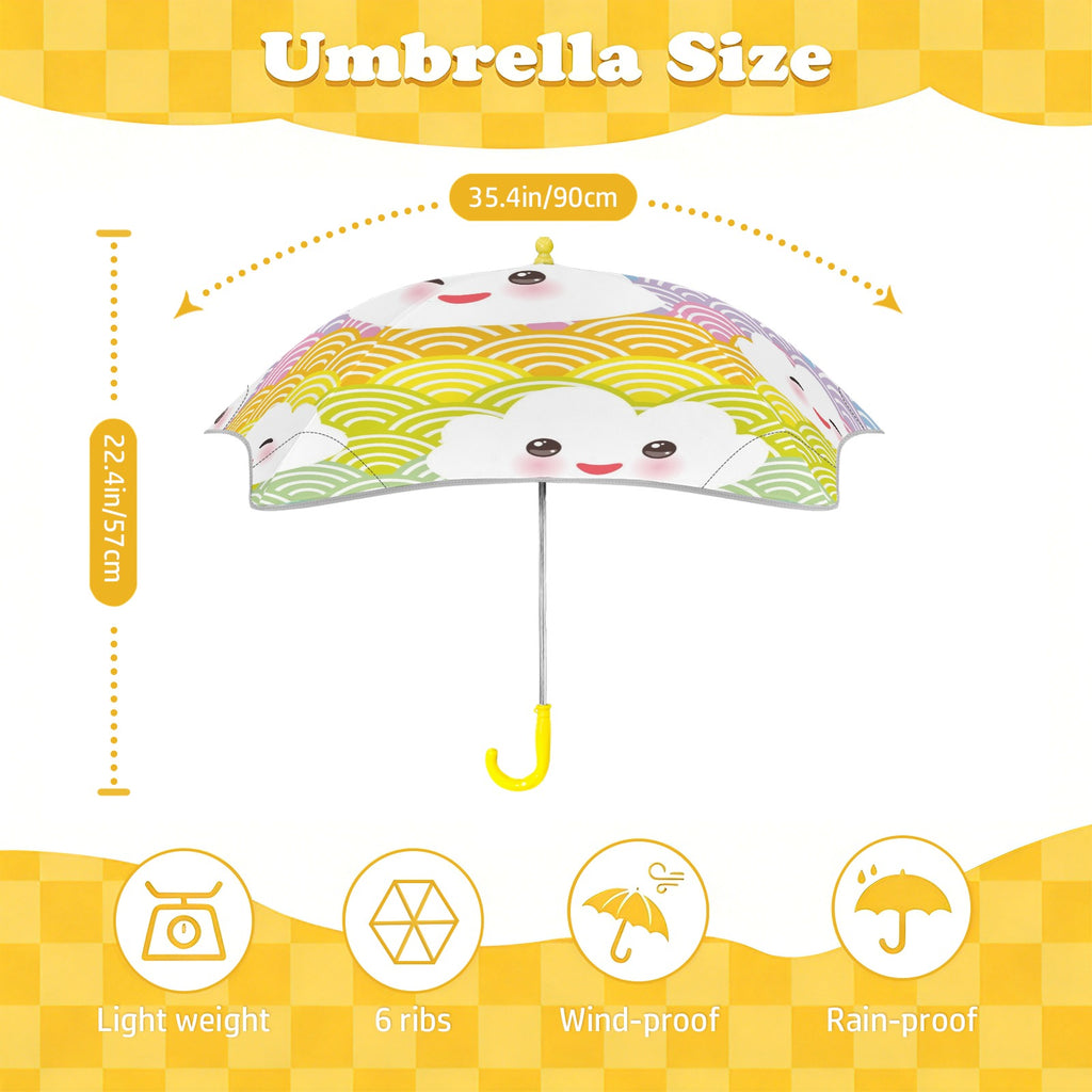 Cloud Rainbows Kids Safe Round Corner Umbrella Kids Safe Round Corner Umbrella Printed Offshore