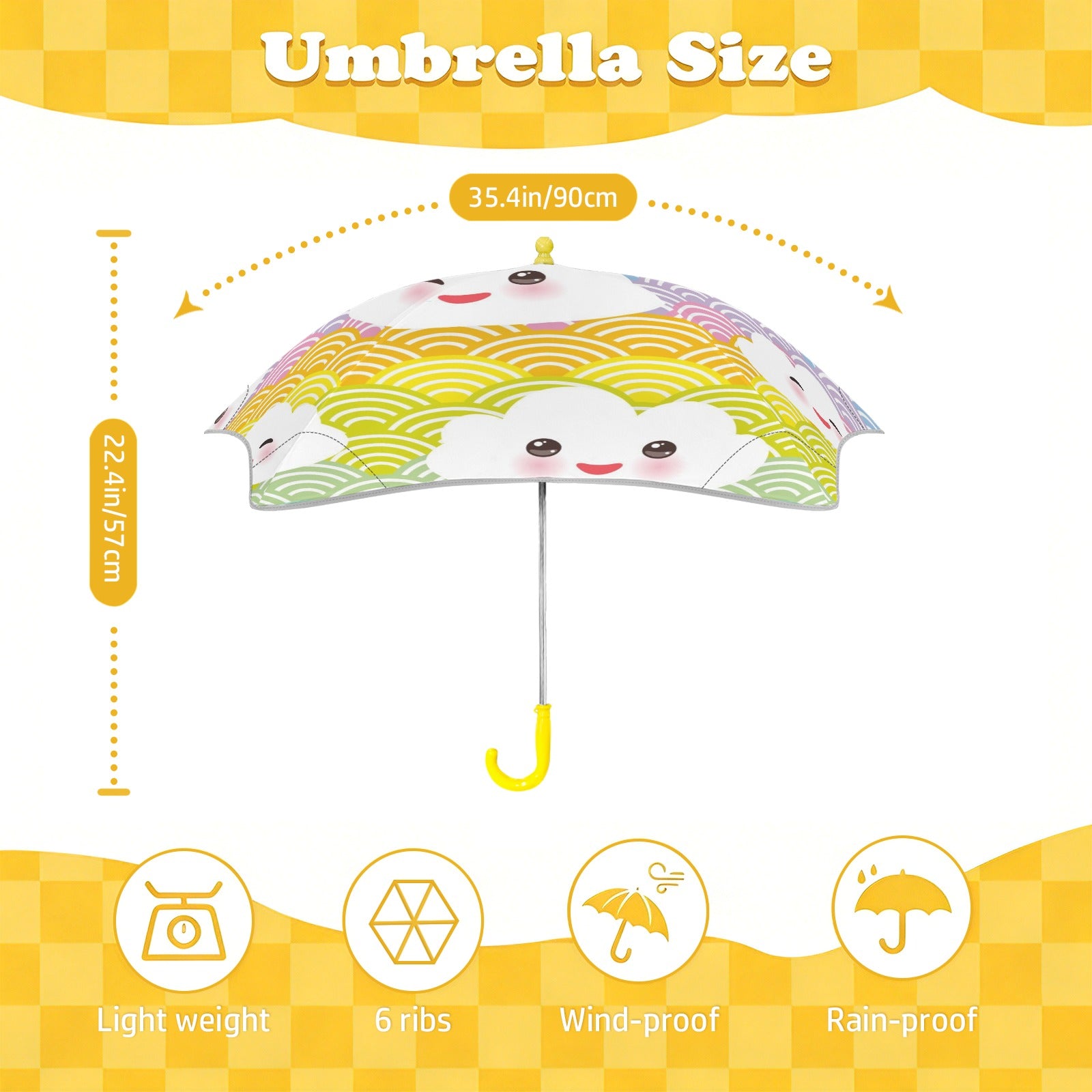 Cloud Rainbows Kids Safe Round Corner Umbrella Kids Safe Round Corner Umbrella Printed Offshore