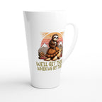 Sloth Race, We'll Get There When We Get There - White Latte 17oz Ceramic Mug Latte Mug animal Globally Fulfilled