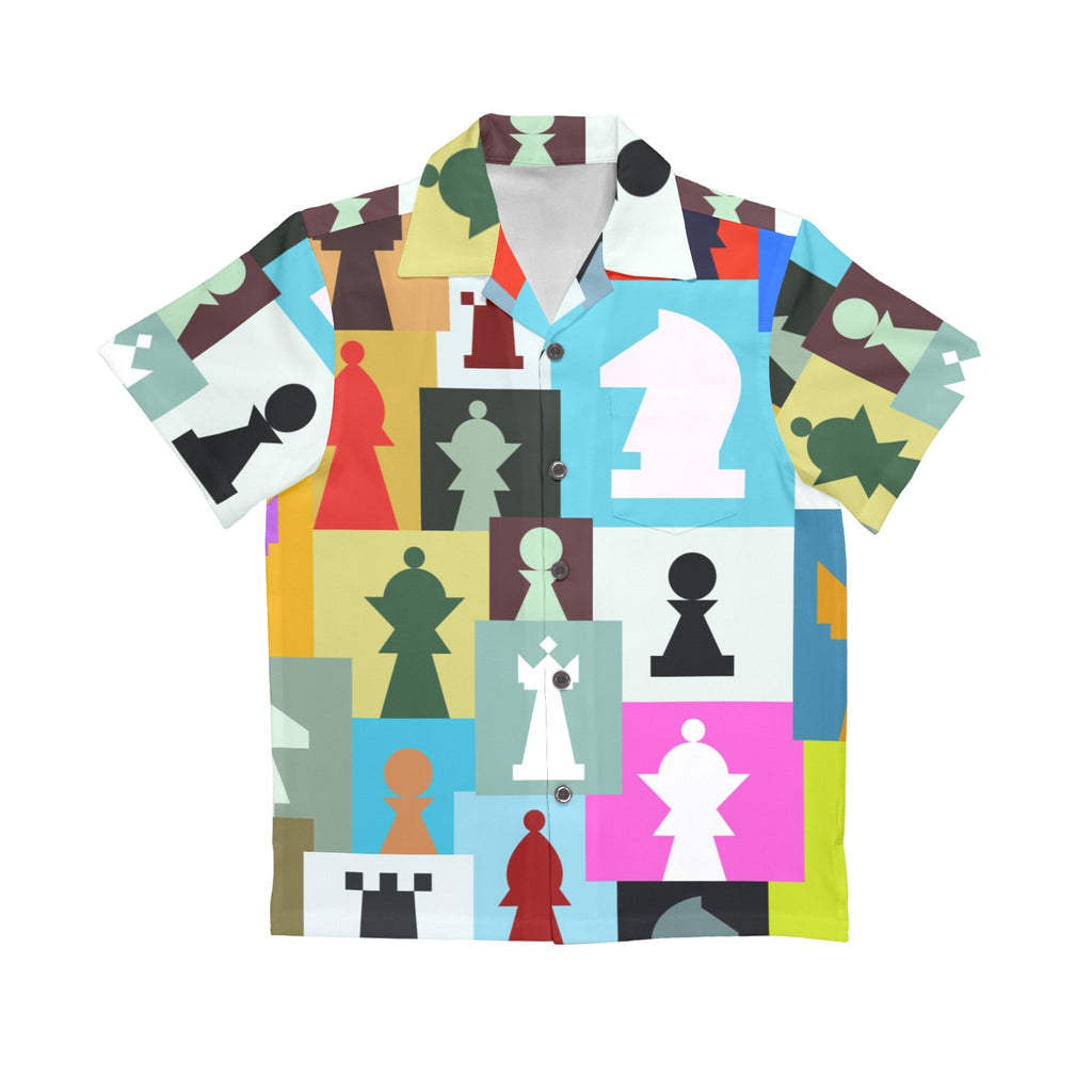 Colourful Chess Senior Kids Hawaiian Shirt Senior Kids Hawaiian Shirt 8-15 Chess Games Printed Offshore