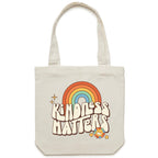 Kindness Matters - Canvas Tote Bag Cream One Size Tote Bag Kindness Positivity Printed In Australia Retro