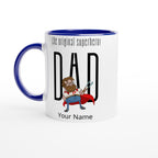 Personalised - Dad, The Original Superhero - White 11oz Ceramic Mug with Colour Inside Ceramic Blue Personalised 11oz Mug comic Customise Dad Globally Fulfilled Name Personalise