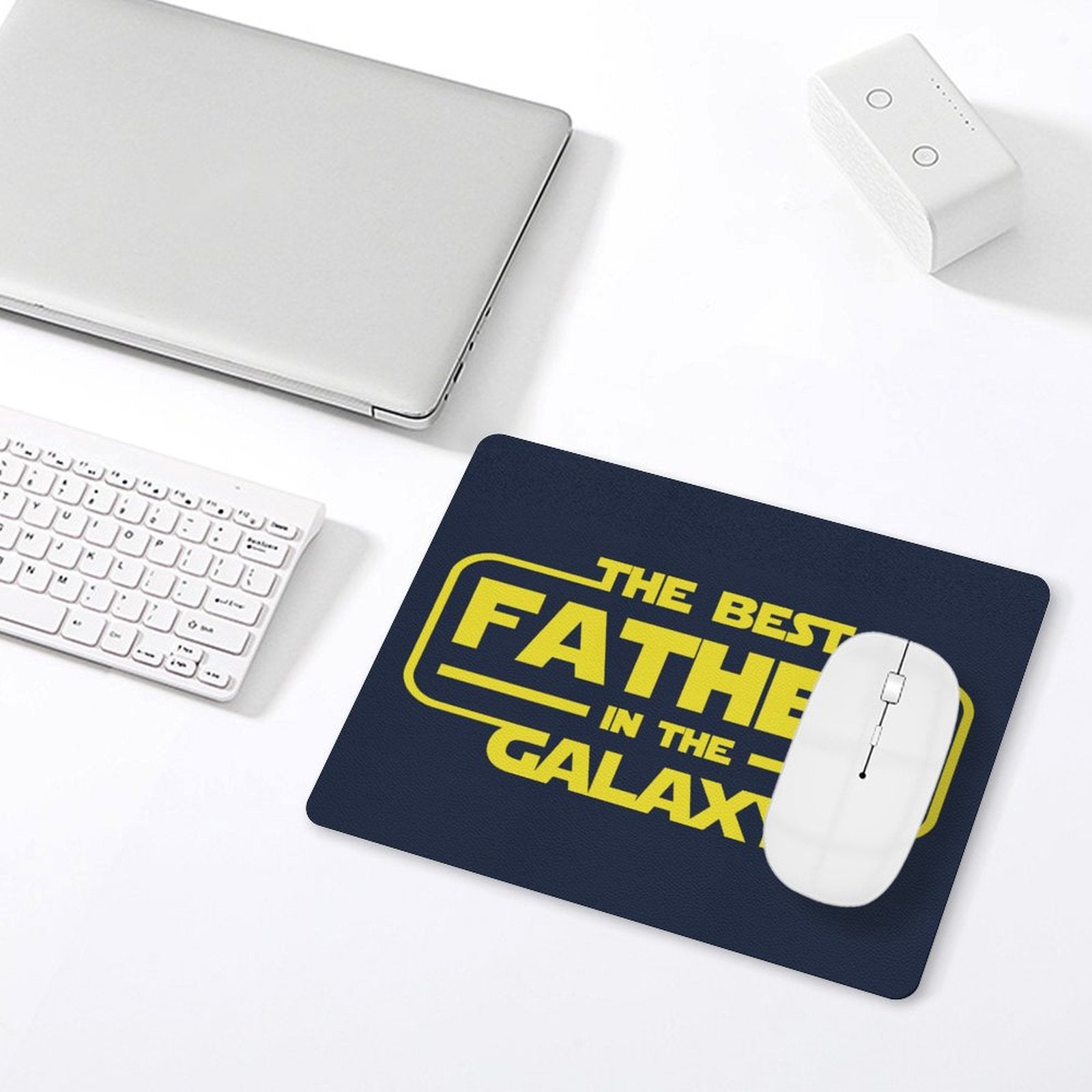 Best Father In The Galaxy - Leather Mouse Pad Leather Mouse Pad Dad Printed Offshore Space